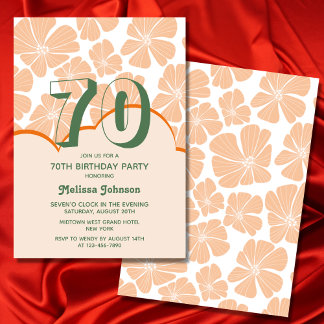 Abstrakt Retro Orange Chamomile Blume Geburtstag Einladung