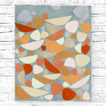 Abstrakt Retro Orange Poster<br><div class="desc">Abstrakte Retro-Bio Formen in Orange, Seeschaum und Creme. Originelle Kunst von Nic Squirrell.</div>