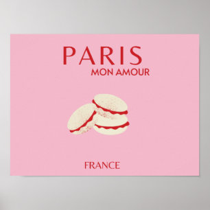 Abstrakt Retro Pastel Paris Pink Pastellfarben Kun Poster