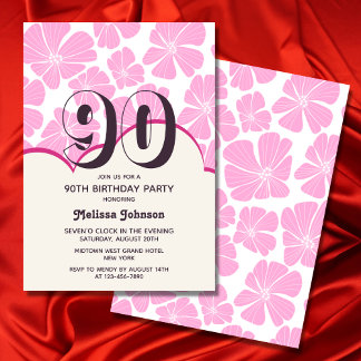 Abstrakt Retro Pink Chamomile Blume Geburtstag Einladung