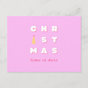 Abstrakt Retro Weihnachten Rosa Feiertag Dekoratio Postkarte