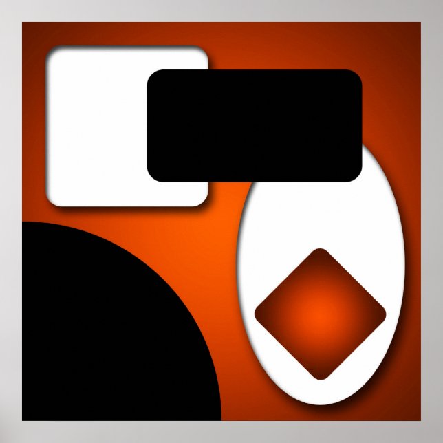 Abstrakt Rich Modern Orange Shapes AP006 Poster (Vorne)