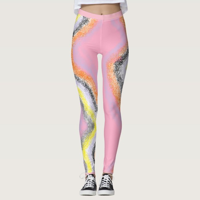 Abstrakt River Funky Leggings (Vorderseite)