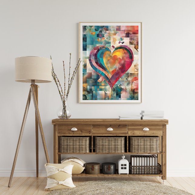 Abstrakt-Romantisches Herzpostposter Poster (Abstract Romantic Heart Poster)