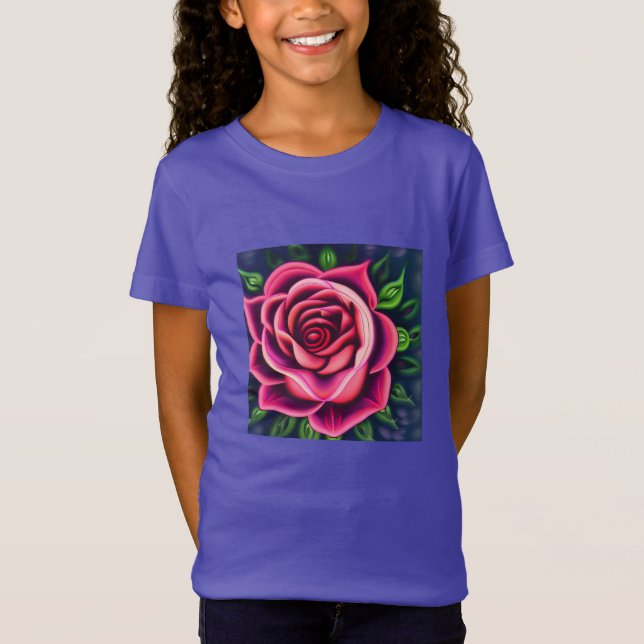 Abstrakt Romantisches Rosenblühen T-Shirt (Vorderseite)