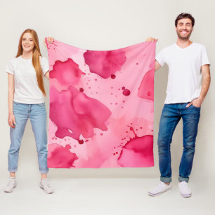 Abstrakt Rosa auf Rosa Fleecedecke