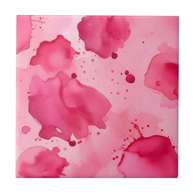 Abstrakt Rosa auf Rosa  Fliese (Vorderseite)