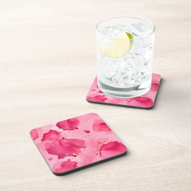Abstrakt Rosa auf Rosa  Getränkeuntersetzer (Rechte Seite)