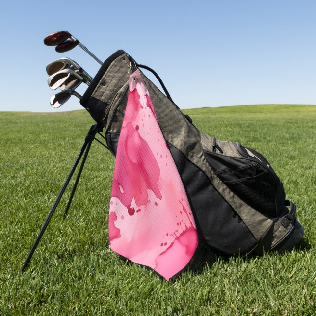 Abstrakt Rosa auf Rosa  Golfhandtuch (Gras)