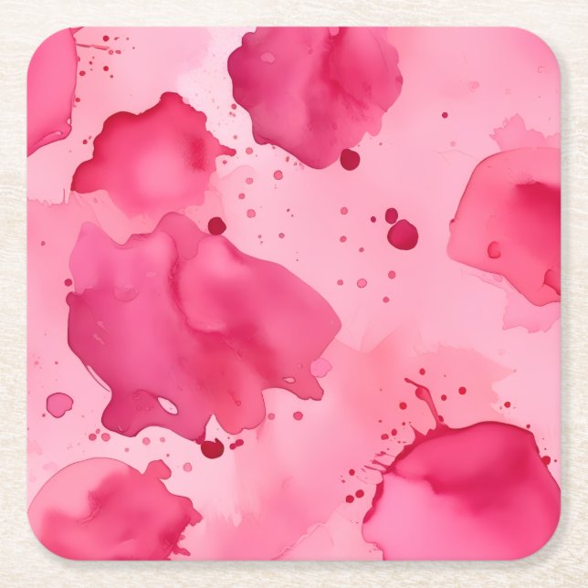 Abstrakt Rosa auf Rosa  Rechteckiger Pappuntersetzer (Vorderseite)
