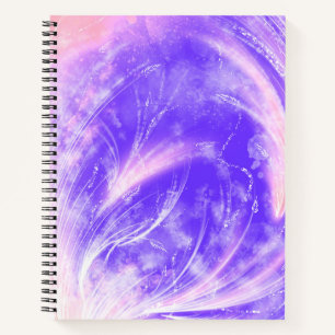 Abstrakt rosa blaue Lüstern und Glühwürmchen Notizbuch