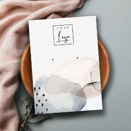 Abstrakt rosa blaue Wasserfarben - Logo-Anzeige Visitenkarte