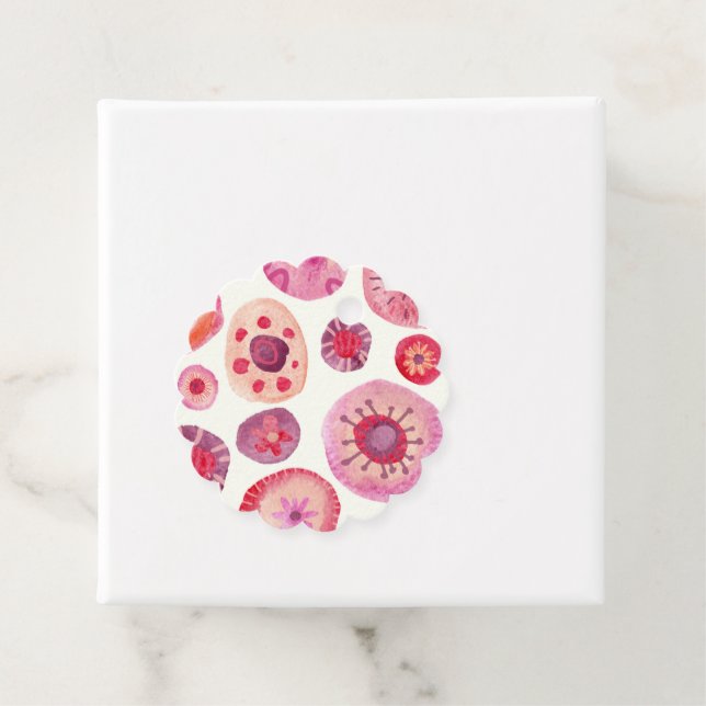 Abstrakt rosa Farbflora Muster Geschenkanhänger (Beispiel)