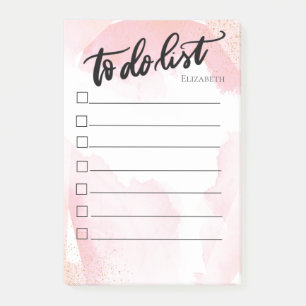 Abstrakt, rosa Farbspritzer, To-Do-Liste Post-it Klebezettel