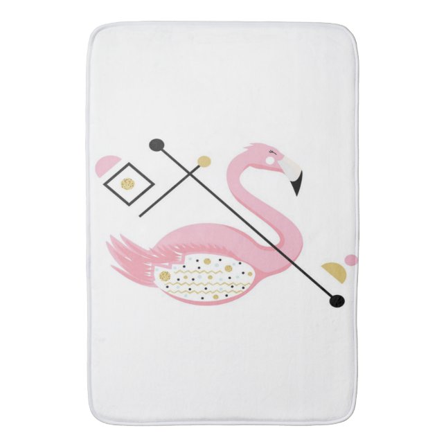 Abstrakt rosa Flamingo | Funny Flamingo Lovers Badematte (Vorderseite Vertikal)