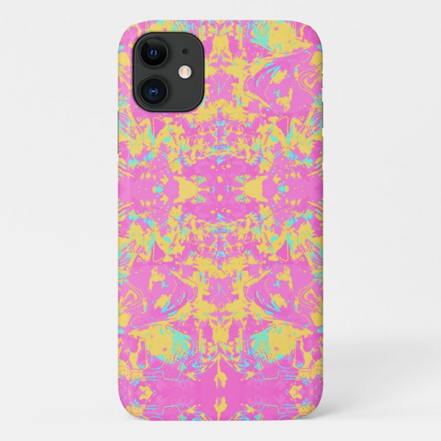 Abstrakt rosa Gelb Ausschließliches Muster Case-Mate iPhone Hülle (Rückseite)