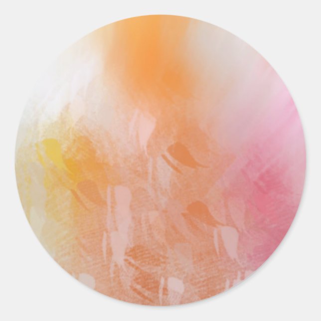 Abstrakt rosa, gelb-blau-farbige Vorlage Runder Aufkleber (Vorderseite)
