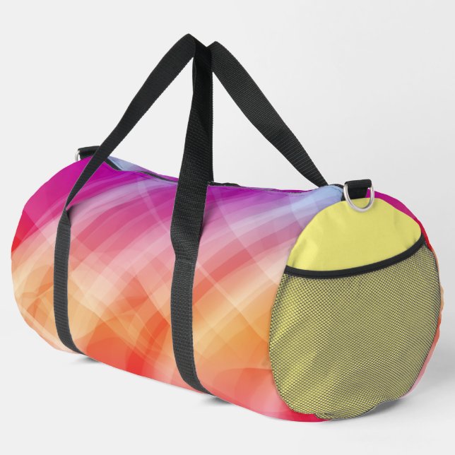 Abstrakt rosa geometrischer Hintergrund Duffle Bag (Rechte Ecke)
