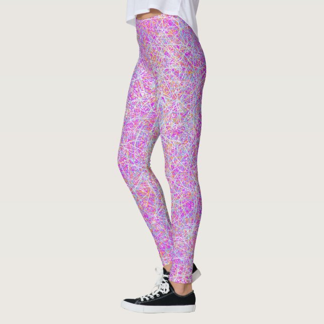 Abstrakt rosa geometrisches Muster - Farbton Leggings (Links)