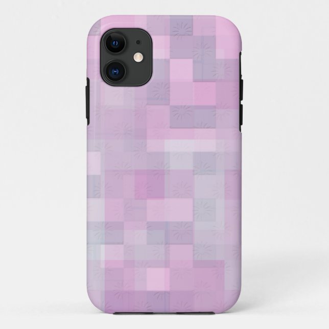 Abstrakt-rosa-graues Mosaikmuster Case-Mate iPhone Hülle (Rückseite)