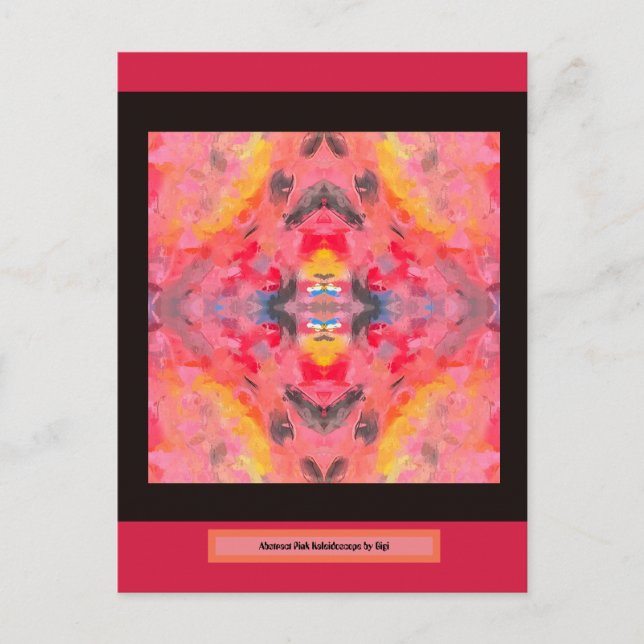 Abstrakt Rosa Kaleidoskop Postkarte (Vorderseite)