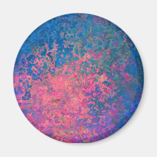 Abstrakt, rosa, Lila & blau, Alkoholtink Magnet