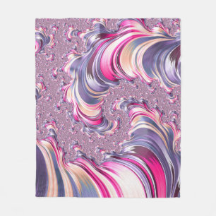 Abstrakt rosa Lila Fraktal Fleecedecke