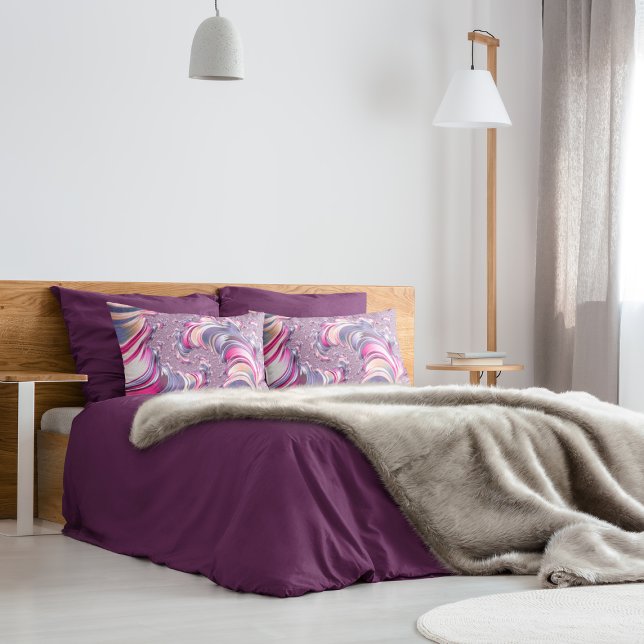 Abstrakt rosa Lila Fraktal Kissenbezug (Von Creator hochgeladen)