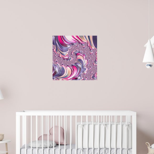Abstrakt rosa Lila Fraktal Poster (Kinderzimmer 2)