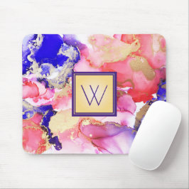 Abstrakt-rosa-Lila-Monogramm Mousepad