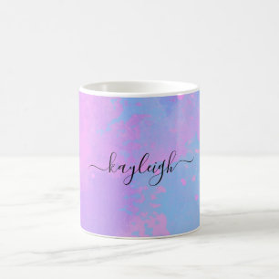 Abstrakt Rosa Lila Türkis Kaffeetasse