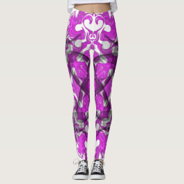 Abstrakt-rosa Mandala, psychedelischer Schmetterli Leggings
