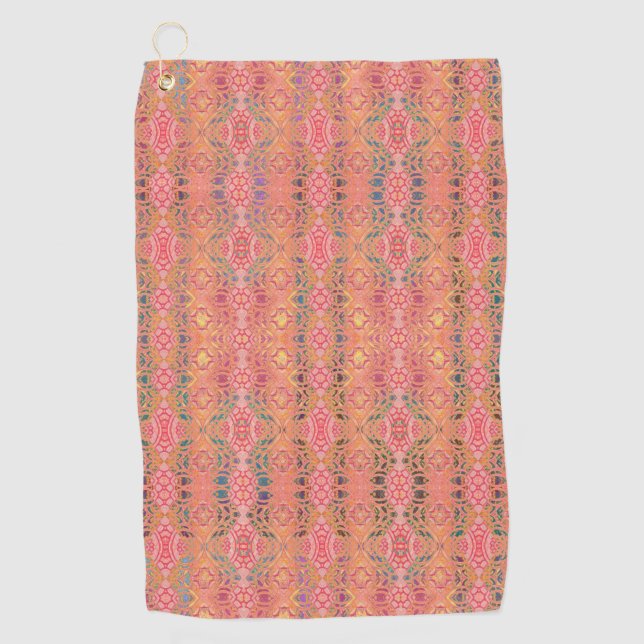 abstrakt rosa Muster Golfhandtuch (Vorderseite)