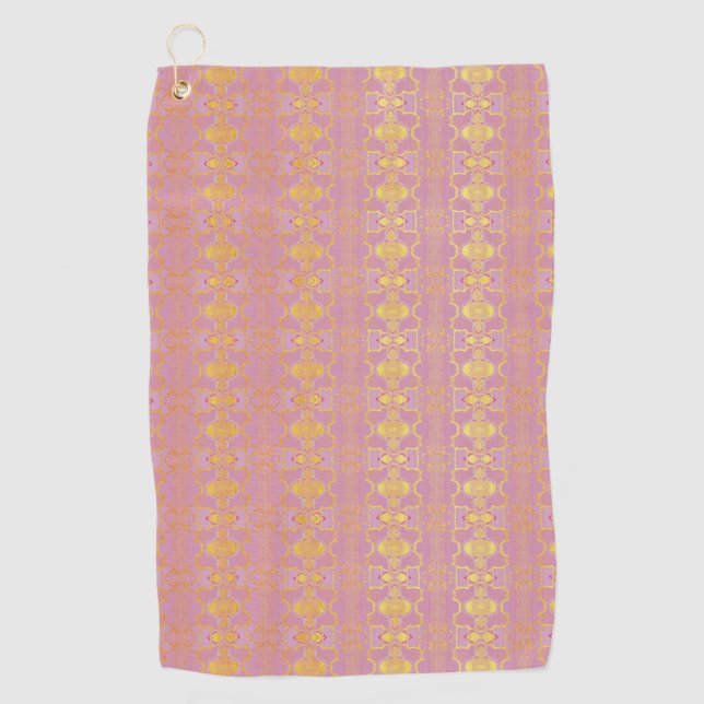 abstrakt rosa Muster Golfhandtuch (Vorderseite)