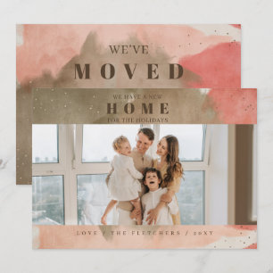 Abstrakt rosa Neue Zuhause für Feiertage Foto Movi Feiertagskarte