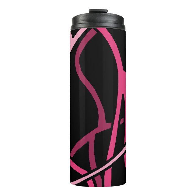 Abstrakt rosa Reben Thermosbecher (Vorderseite)