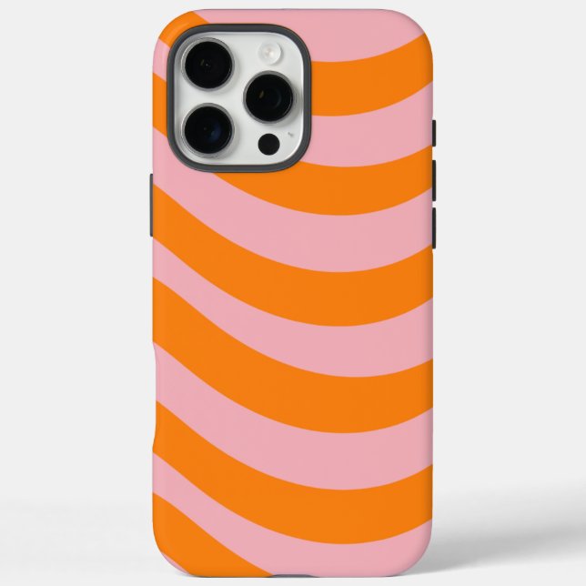 Abstrakt rosa Retro Wavy Strip Fett modern Case-Mate iPhone Hülle (Rückseite)