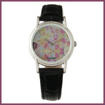 Abstrakt rosa Schwarz/Gelb Armbanduhr<br><div class="desc">Herrliches,  rosa,  abstraktes Muster mit subtilem Glitzer. Fügen Sie Ihren Namen zu personalisieren.</div>