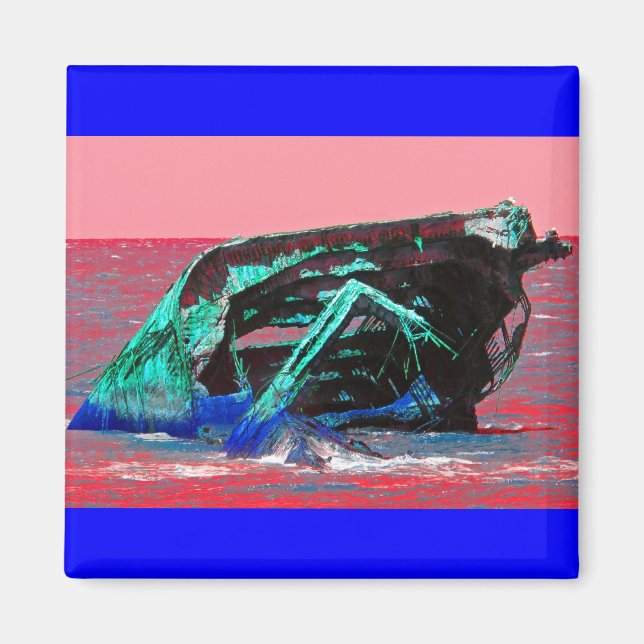 Abstrakt rosa Shipwrack Magnet (Vorne)