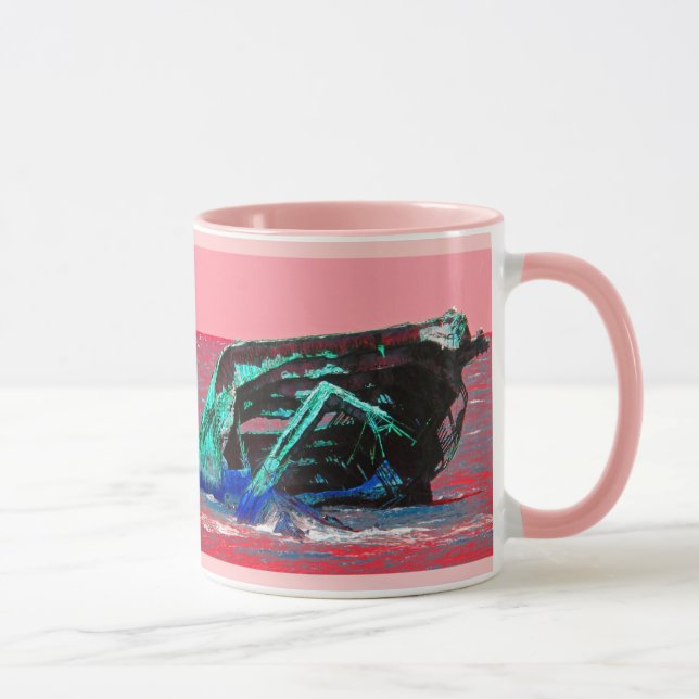 Abstrakt rosa Shipwrack Tasse (Rechts)