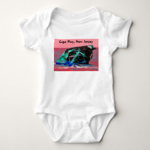 Abstrakt rosa Shipwreck Baby Strampler