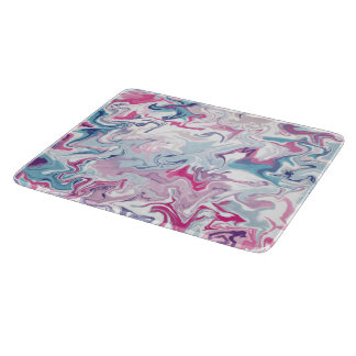 Abstrakt rosa und blaue Marmorplatte Schneidebrett