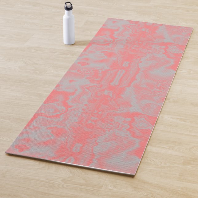 Abstrakt rosa und graue Marmor Yogamatte (Beispiel)