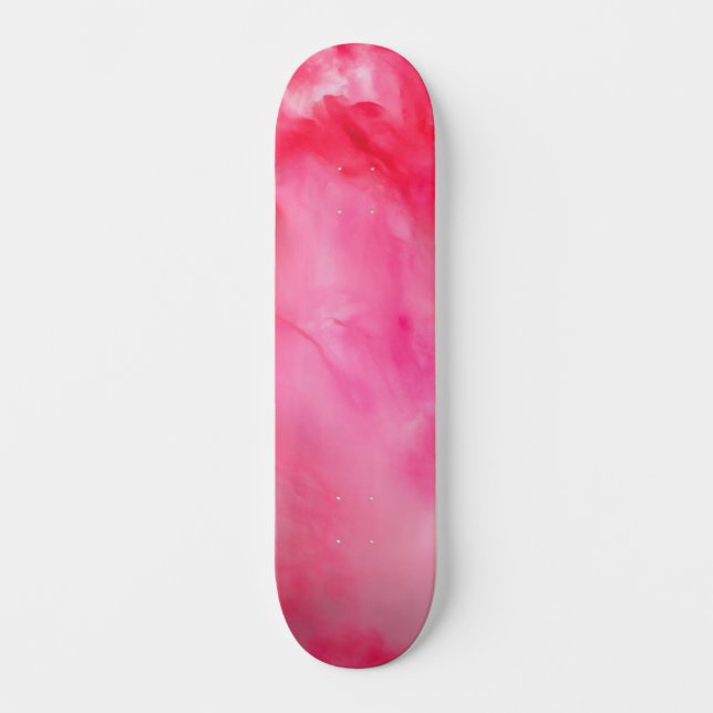 Abstrakt Rosa und Rot Skateboard (Vorderseite)
