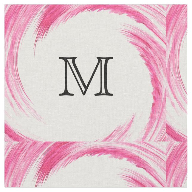 Abstrakt-rosa-wirbelfarbenes Monogramm Stoff (Nahaufnahme)