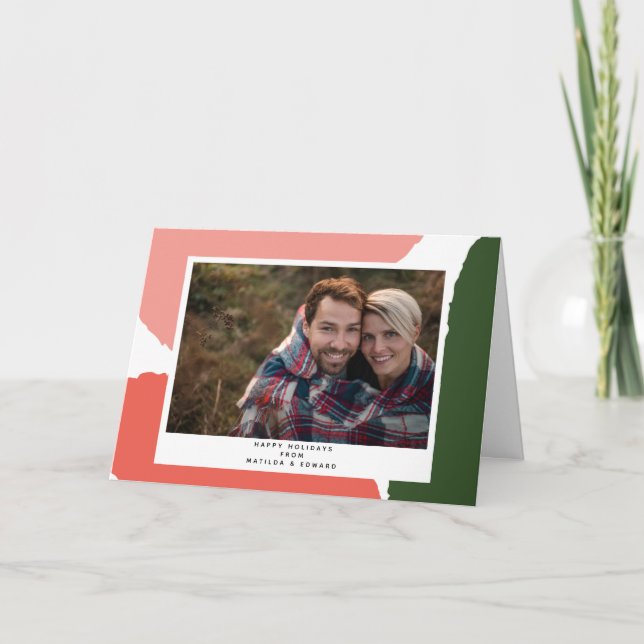 abstrakt rosafarbener Urlaub Karte (Vorderseite)