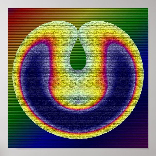 Abstrakt Rot-Gelb-Blaue Regenbogenfarben Poster (Vorne)