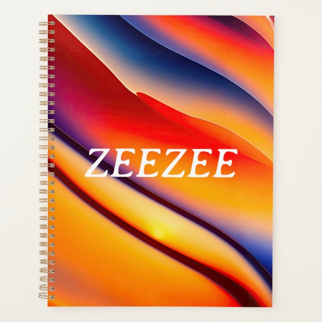 Abstrakt Rot, Orange und Blue Wavy Planer (Vorderseite)