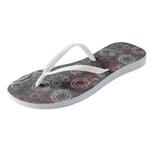 Abstrakt rot und grau geometrisch flip flops
