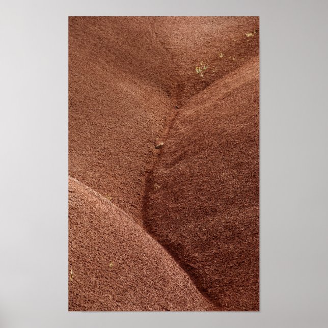 Abstrakt Rote gestrichene Hügel Oregon Poster (Vorne)